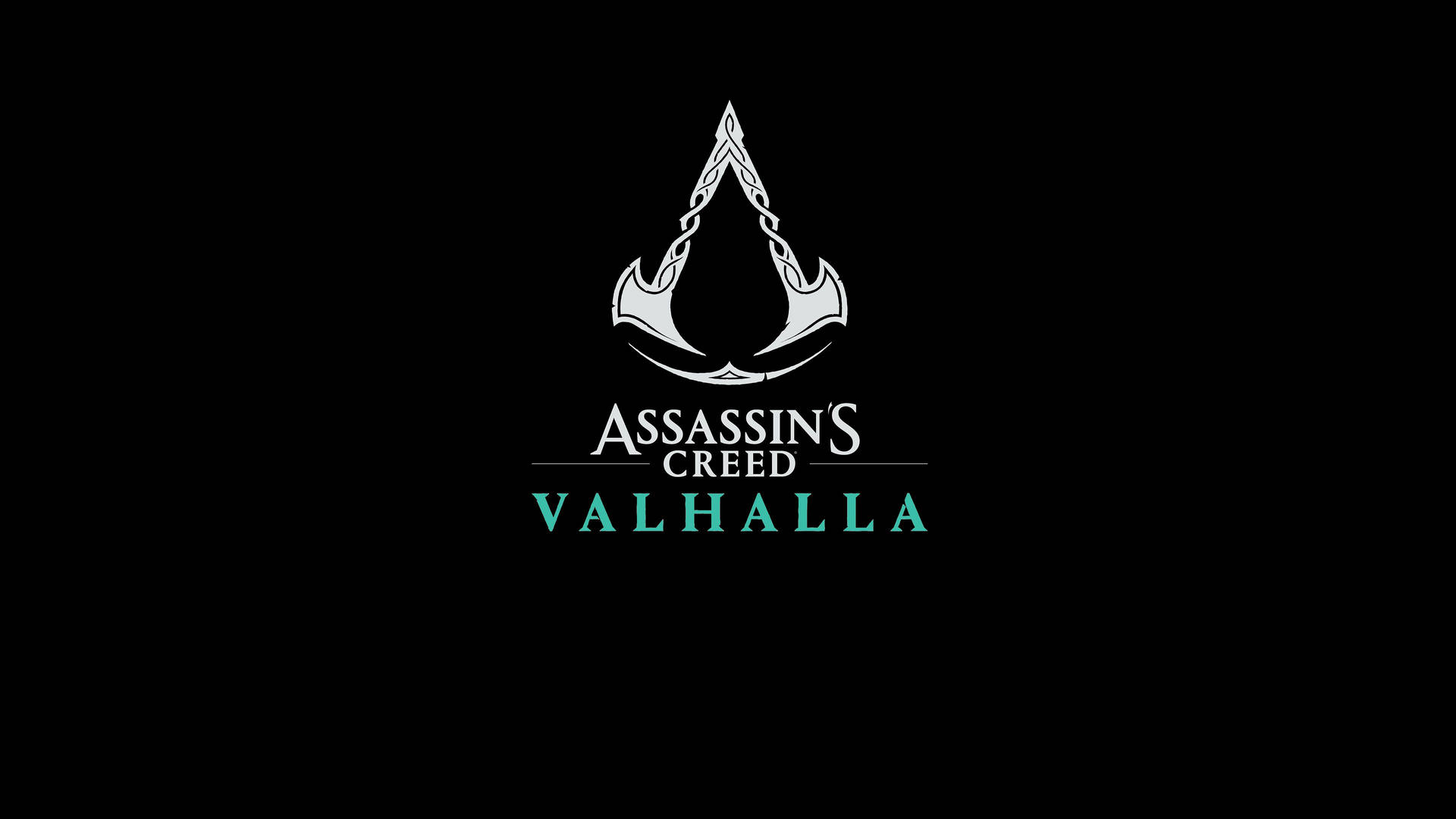 AC Valhalla Videospil Logo Fotografisk Tapet Wallpaper
