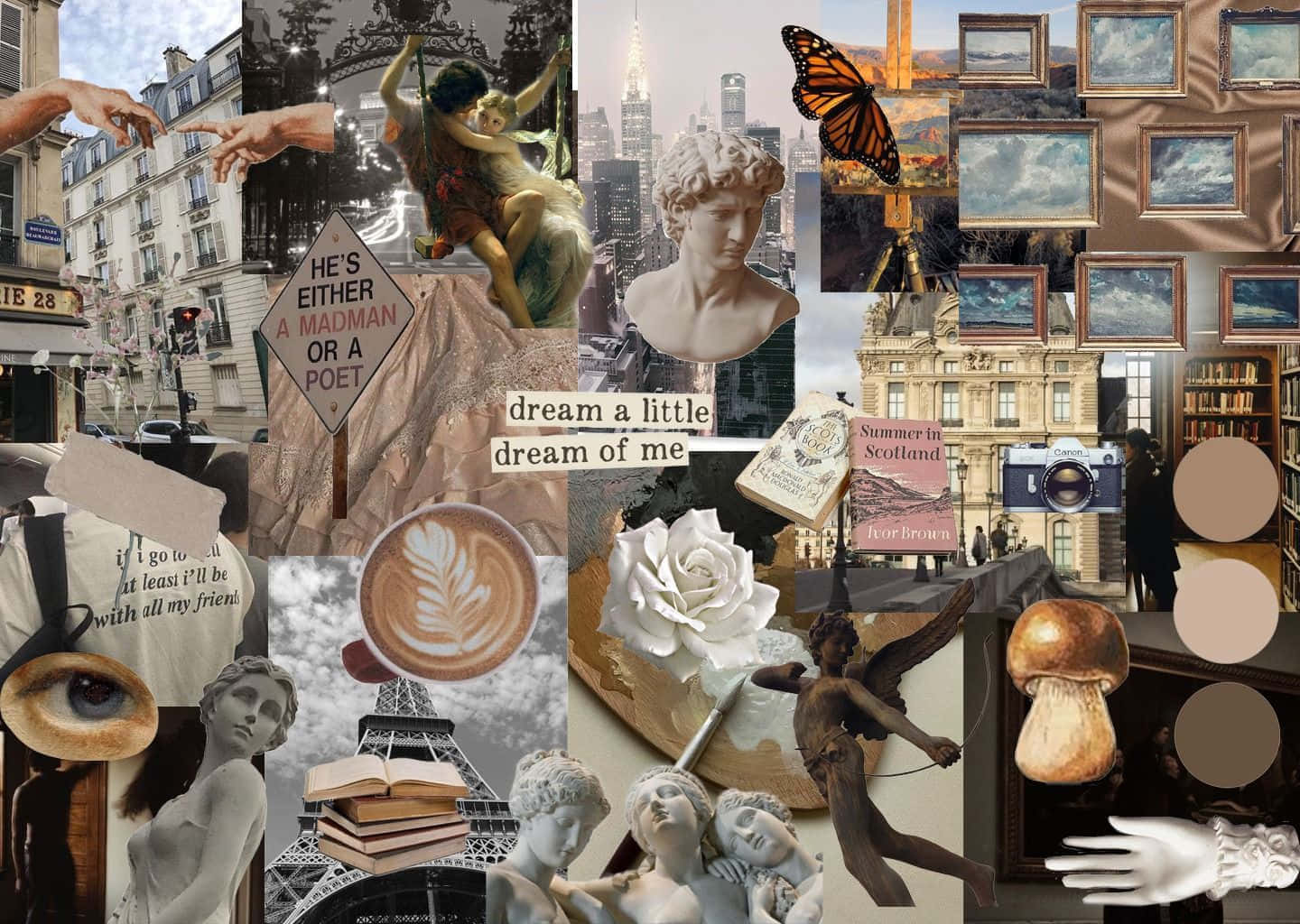 Academia Aesthetic Collage Achtergrond