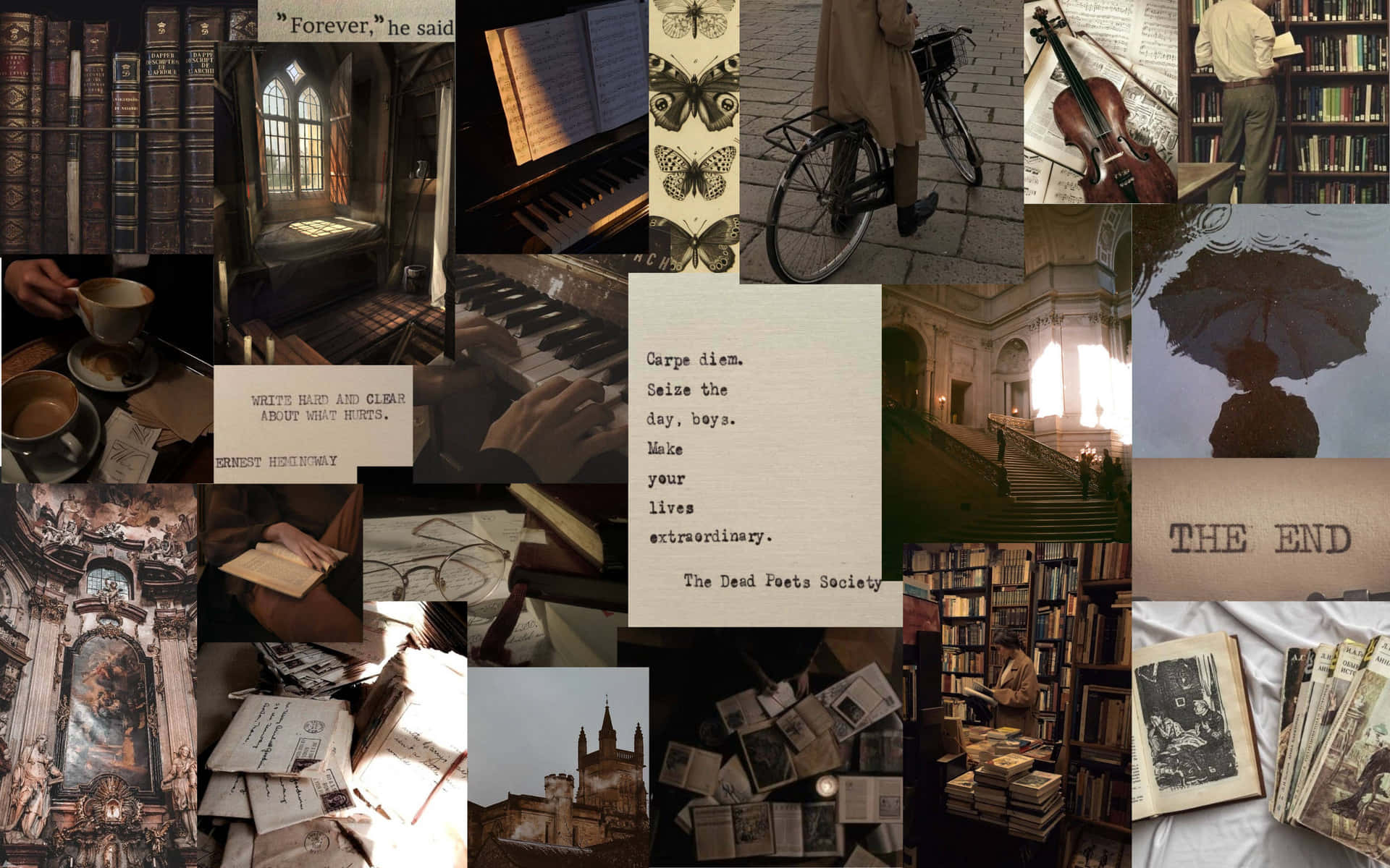 Academia Aesthetic Collage Wallpaper