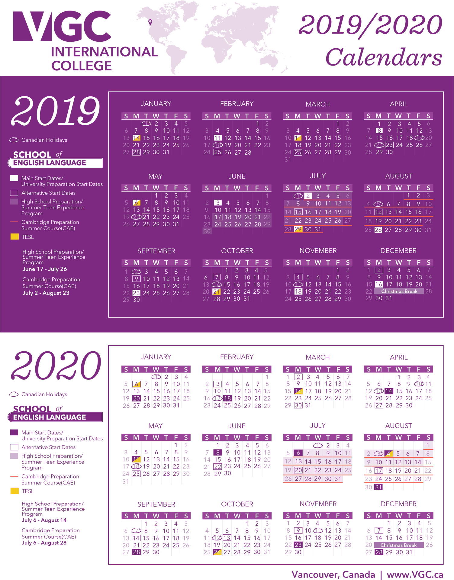 Download Academic Calendar V G C International College20192020