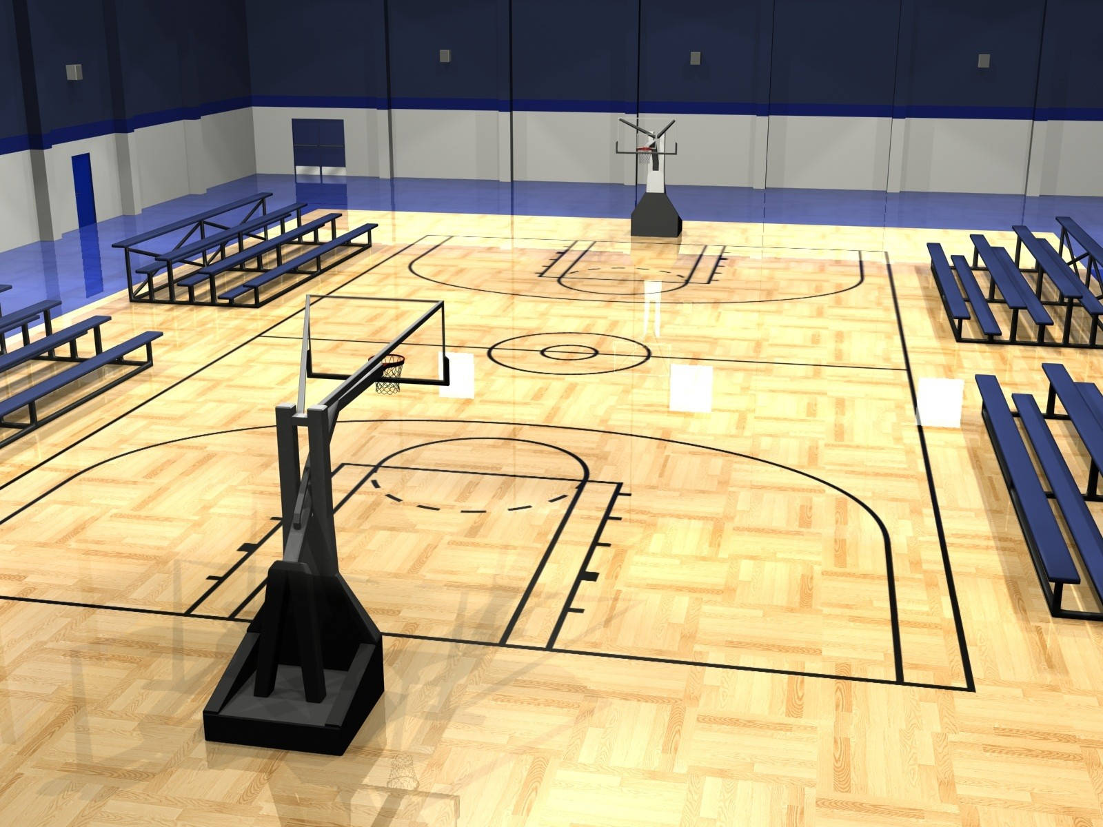 Academy Enclosed Basketball Court Wallpaper
