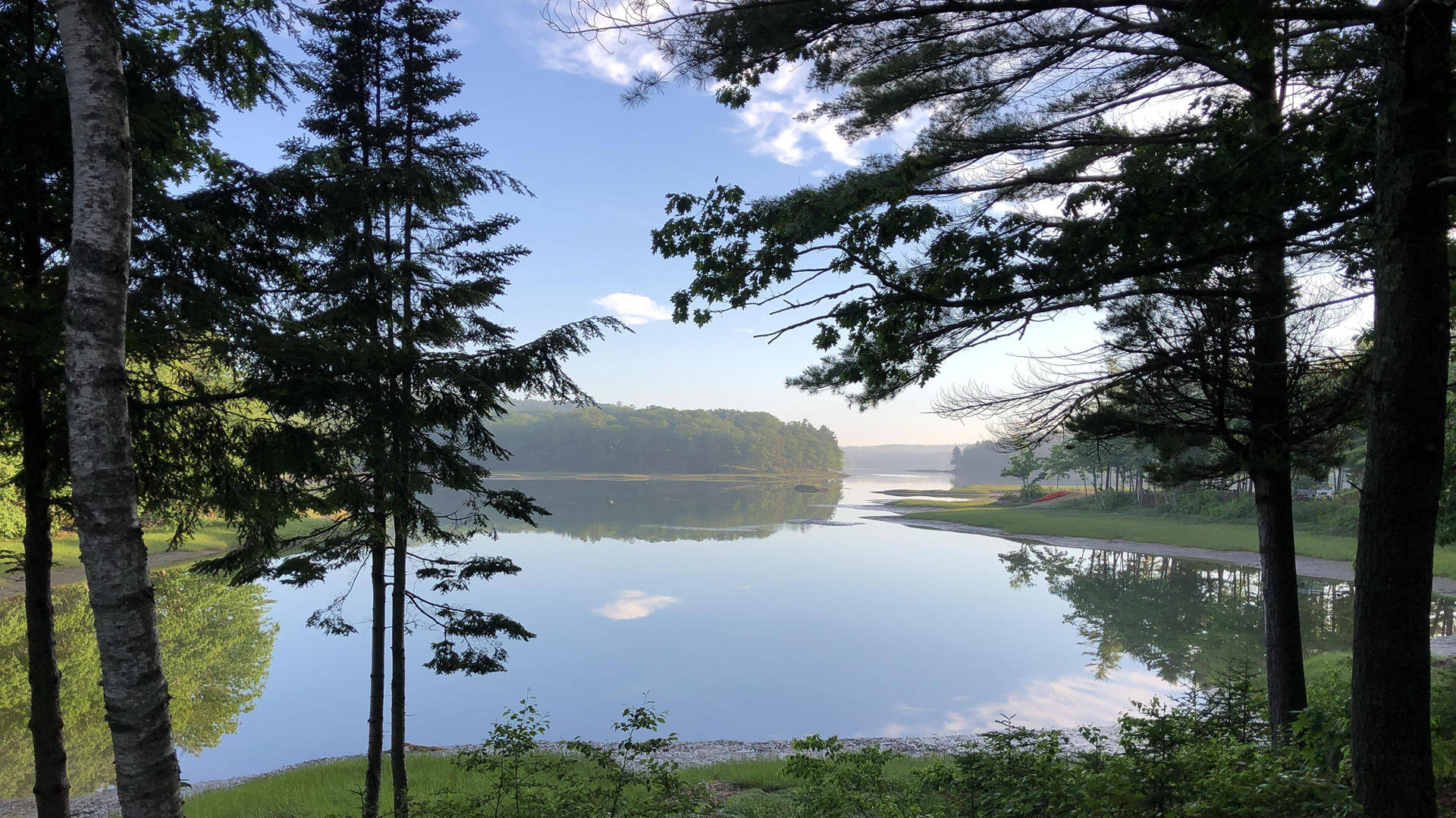 Parconazionale Di Acadia, Lago Tranquillo Sfondo