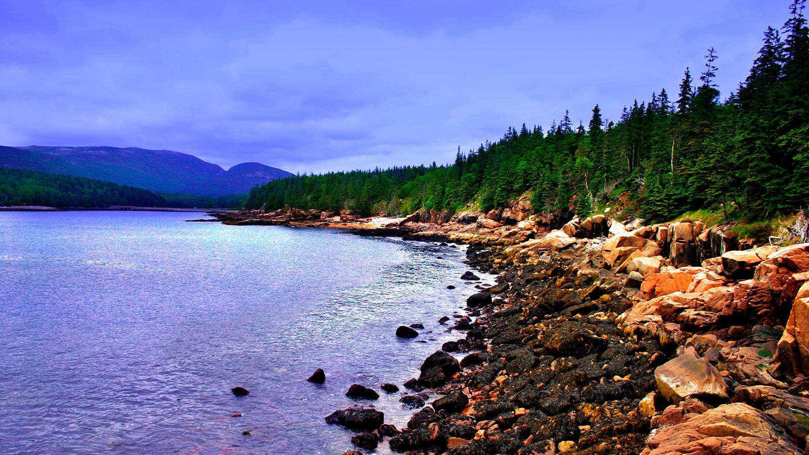 Parquenacional Acadia En La Ribera De Los Lagos. Fondo de pantalla