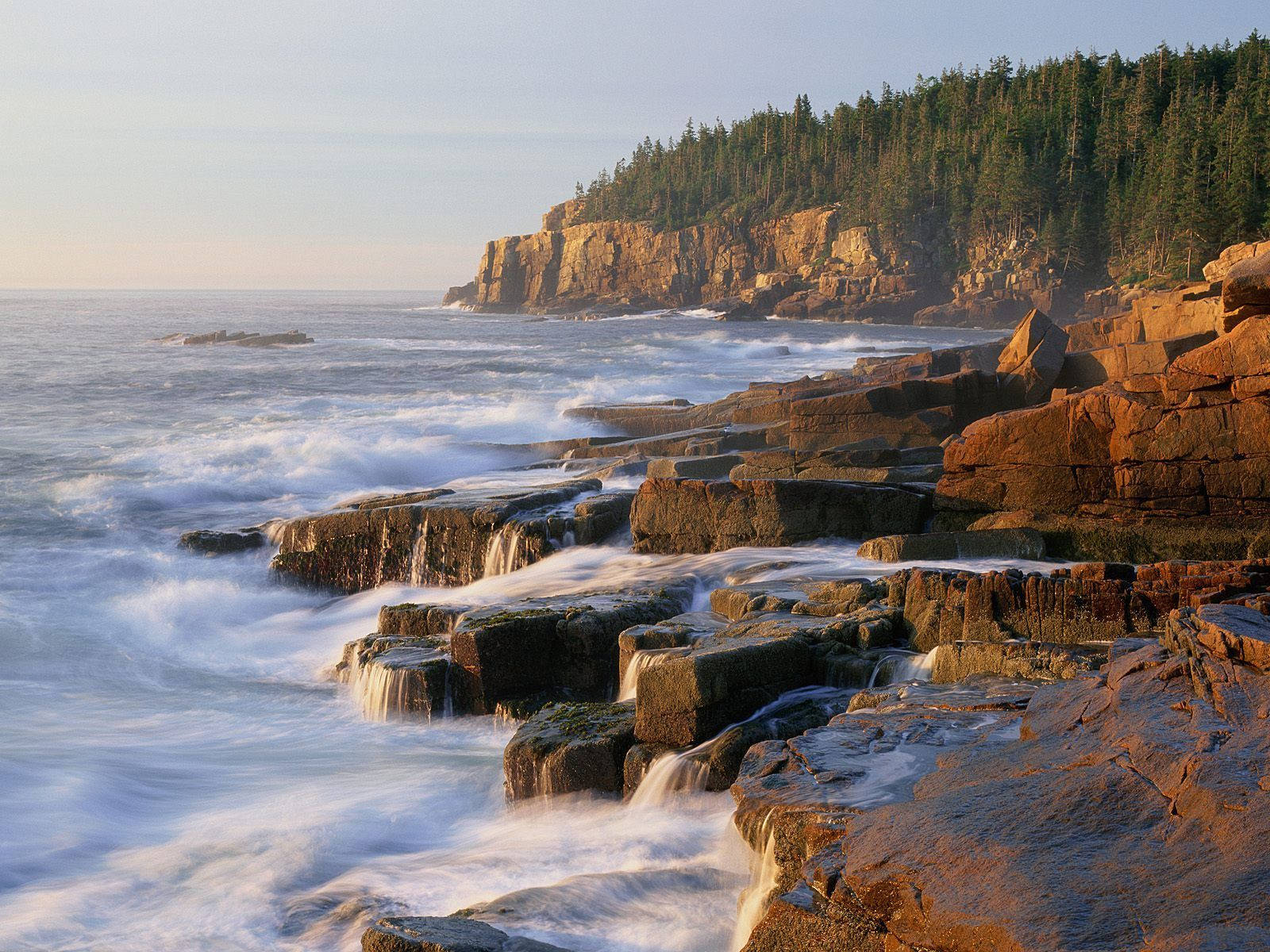 Acadia National Park Sea Waves Wallpaper