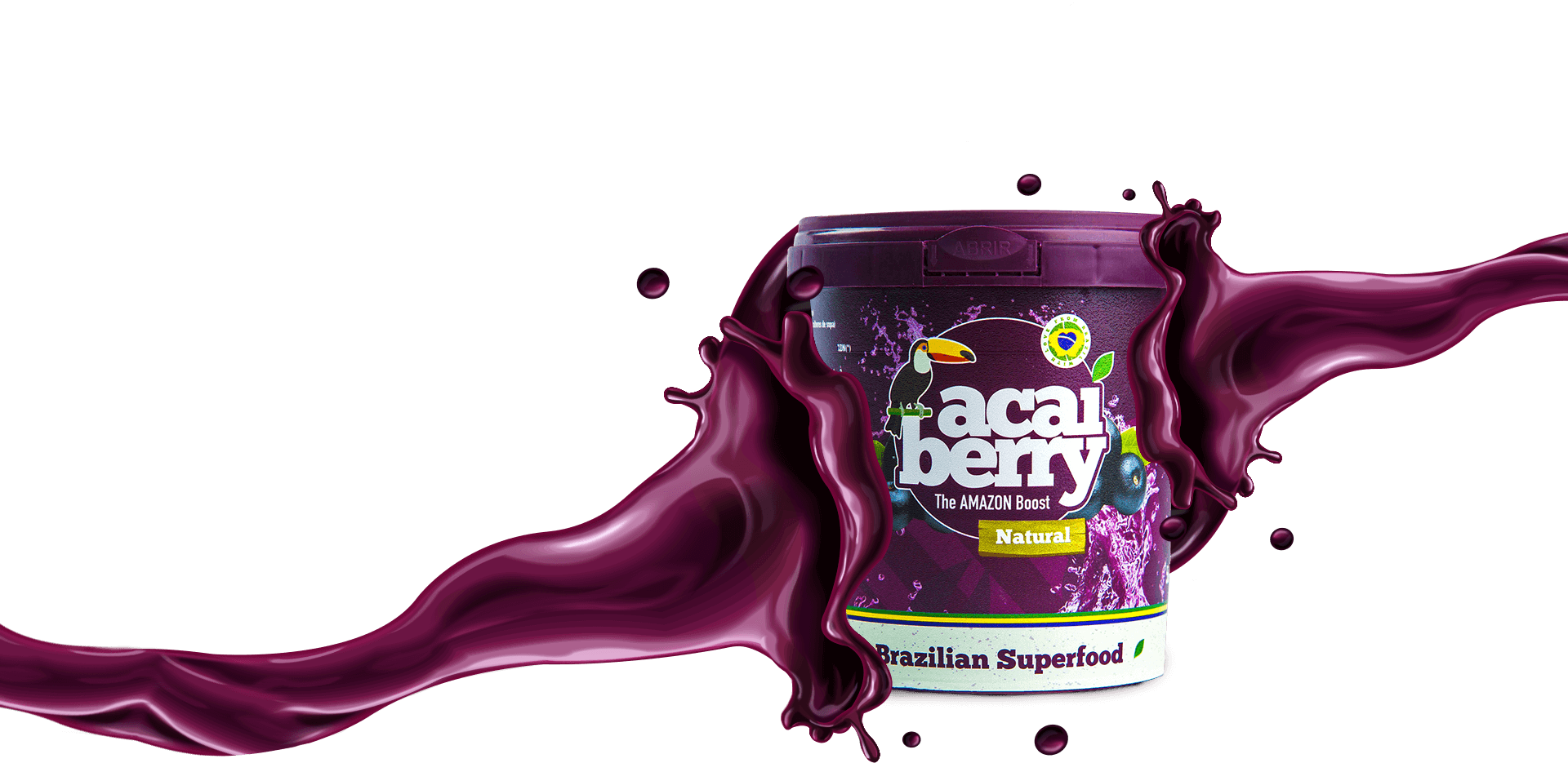 Acai Berry Superfood Splash PNG