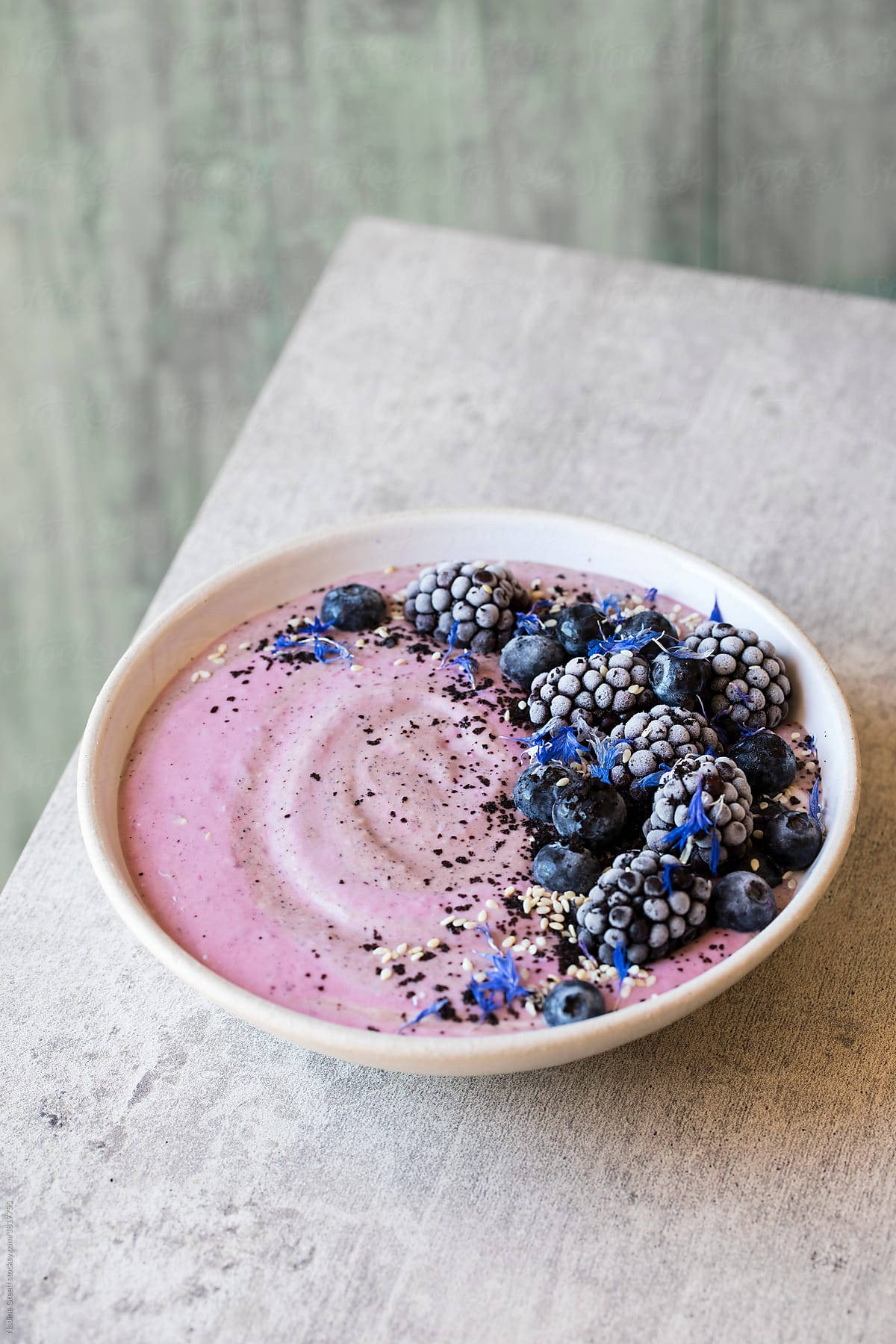 Acai Fruit Bowl With Blueberries Wallpaper