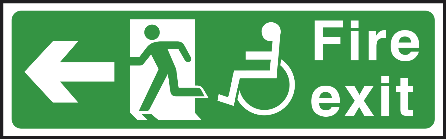 Accessible Fire Exit Sign PNG