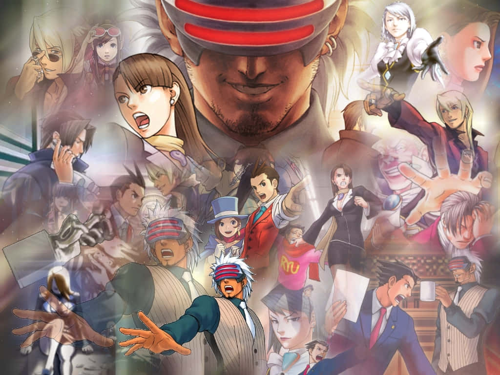 Ace Attorney Character Collage Wallpaper