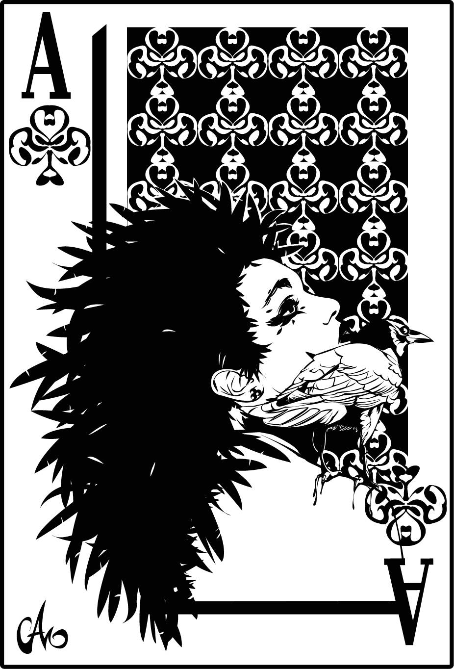 Ace Card Black Cartoon Girl Wallpaper