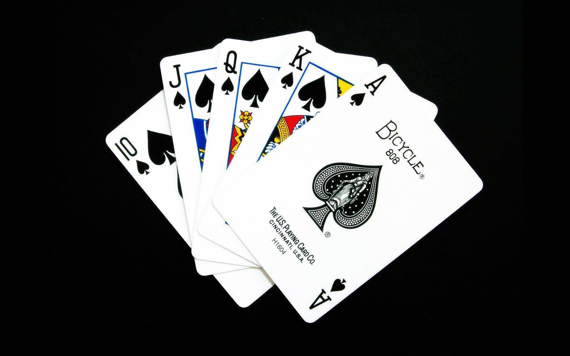 Ace Card Royal Flush Black Desktop Wallpaper