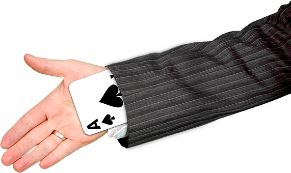 Ace Up Sleeve Magic Trick PNG