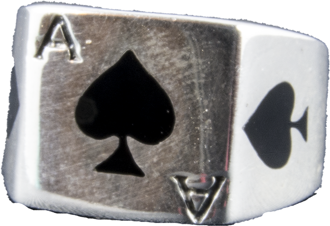 Aceof Spades Ring Closeup PNG