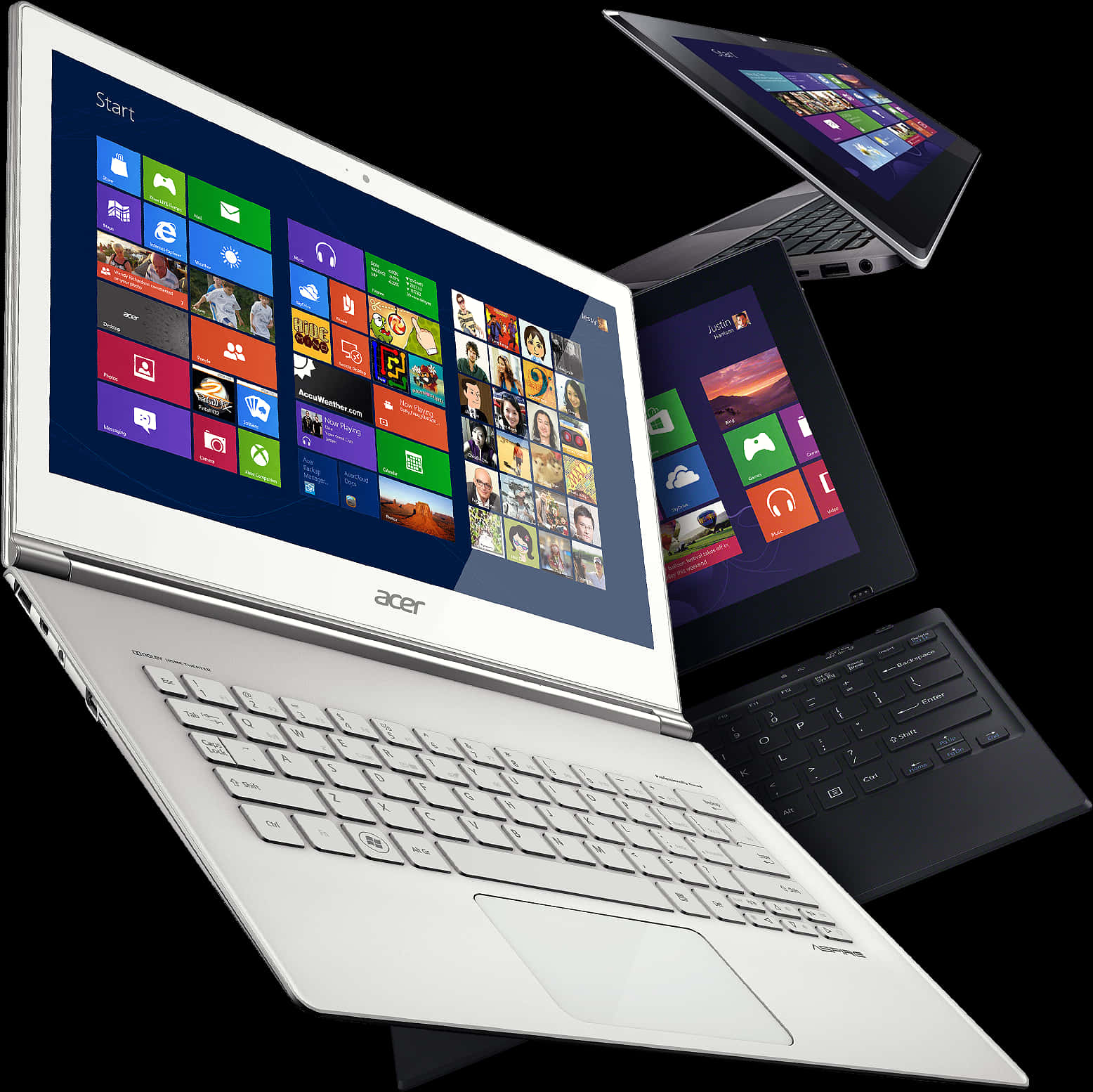 Acer Convertible Laptop Multiple Views PNG