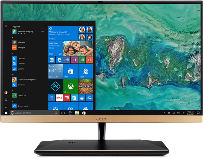 Acer Desktop Windows10 Start Menu PNG