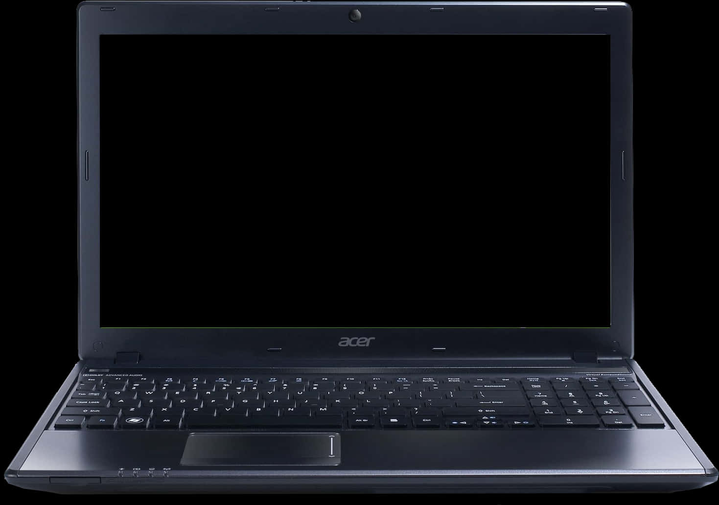 Acer Laptop Front View Black Background PNG