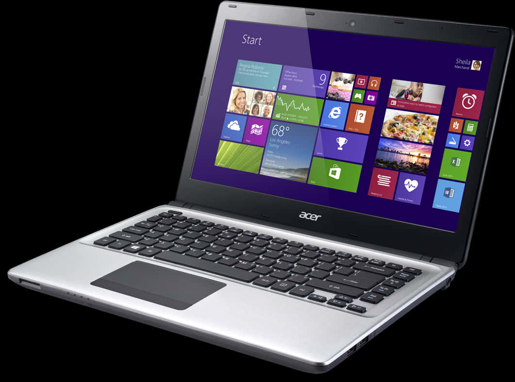 Acer Laptop Windows8 Start Screen PNG