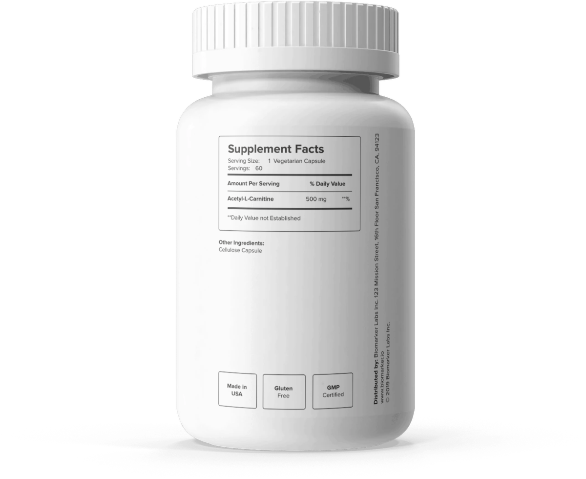 Acetyl L Carnitine Supplement Bottle PNG