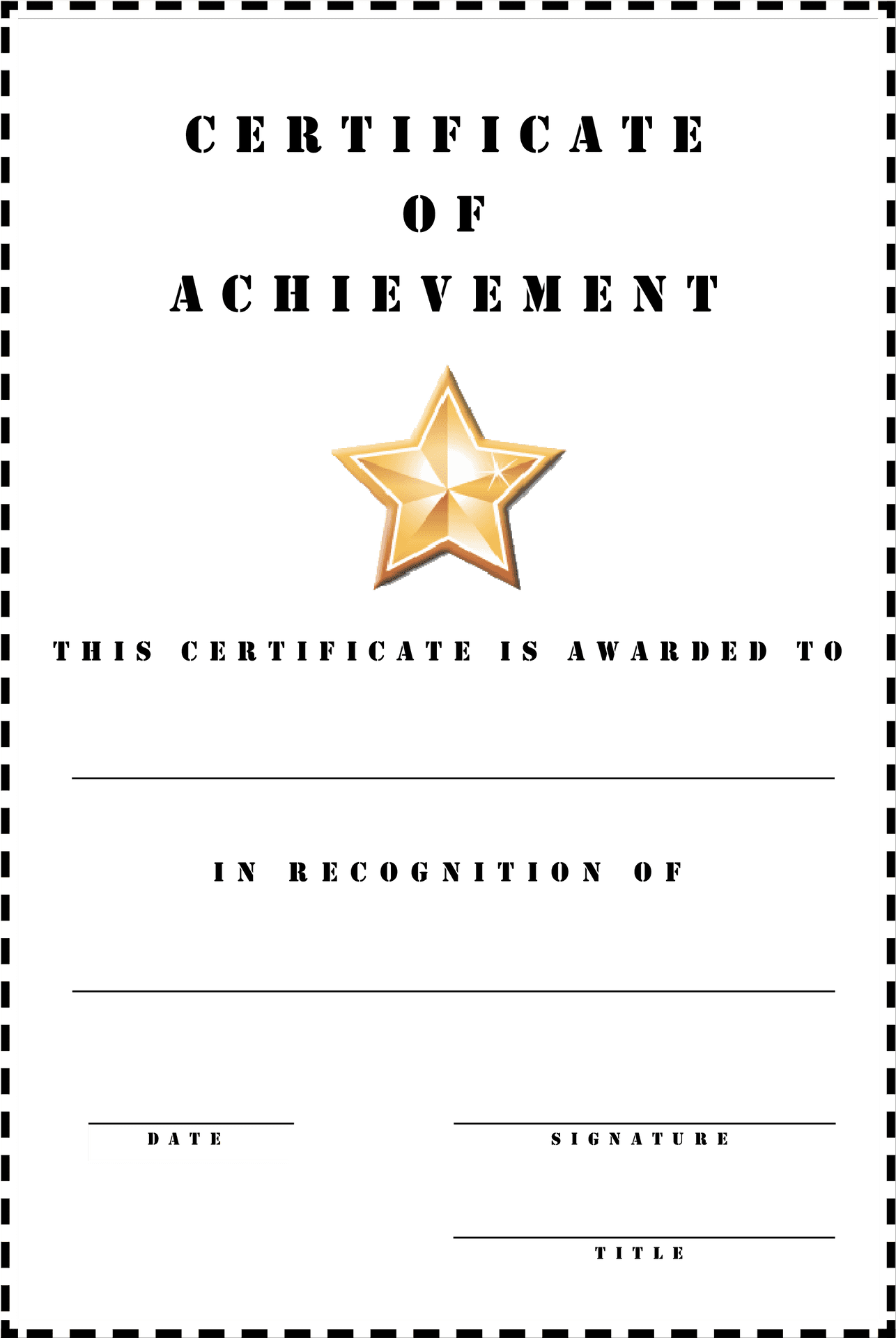 Achievement Certificate Template PNG