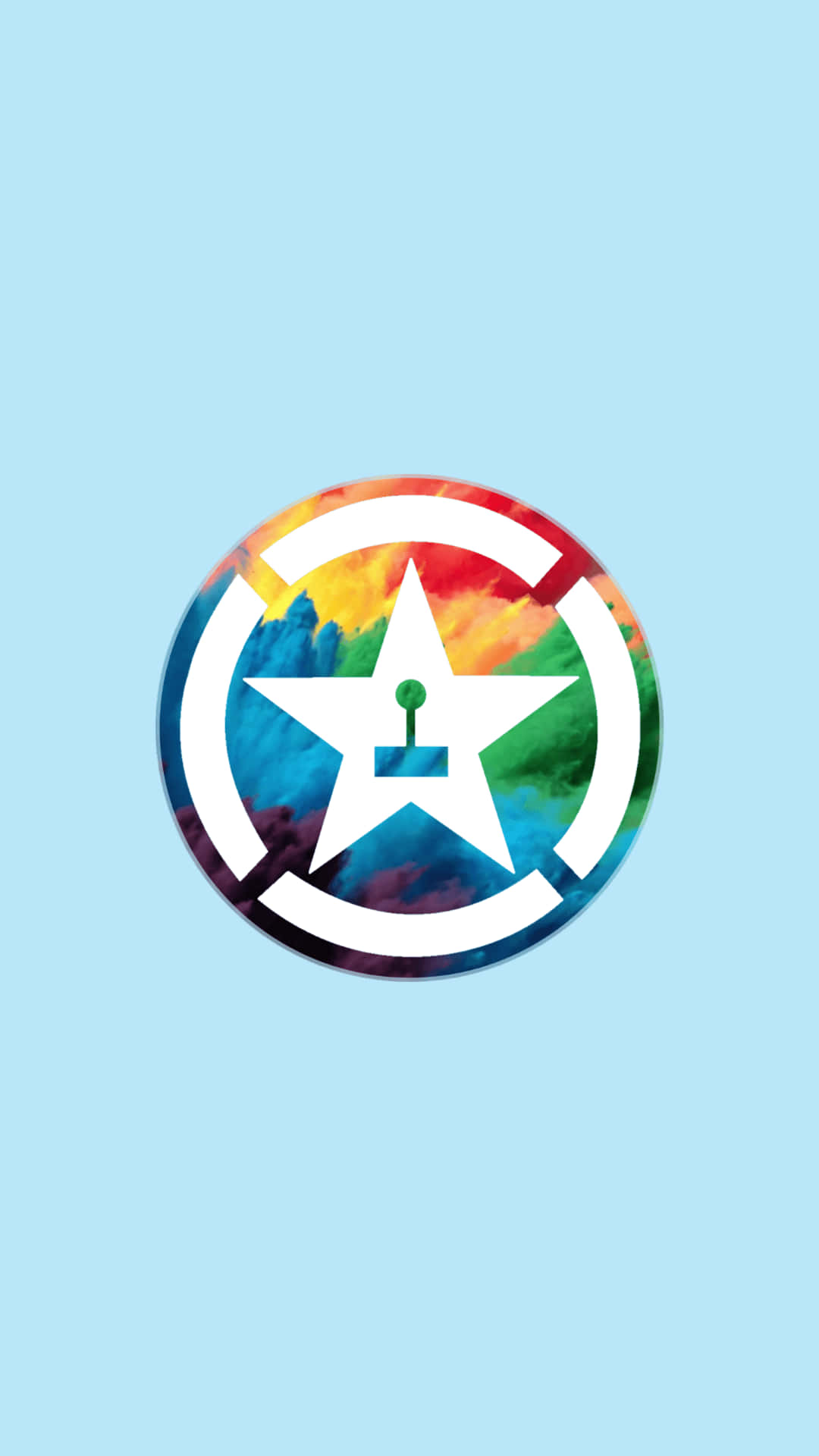 A Star Logo With A Rainbow Background Wallpaper