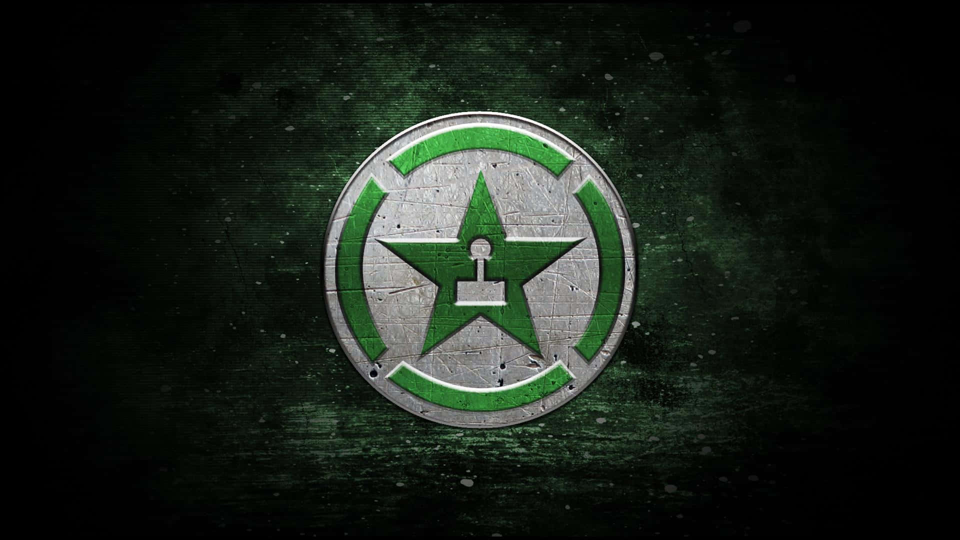 A Green Star On A Dark Background Wallpaper