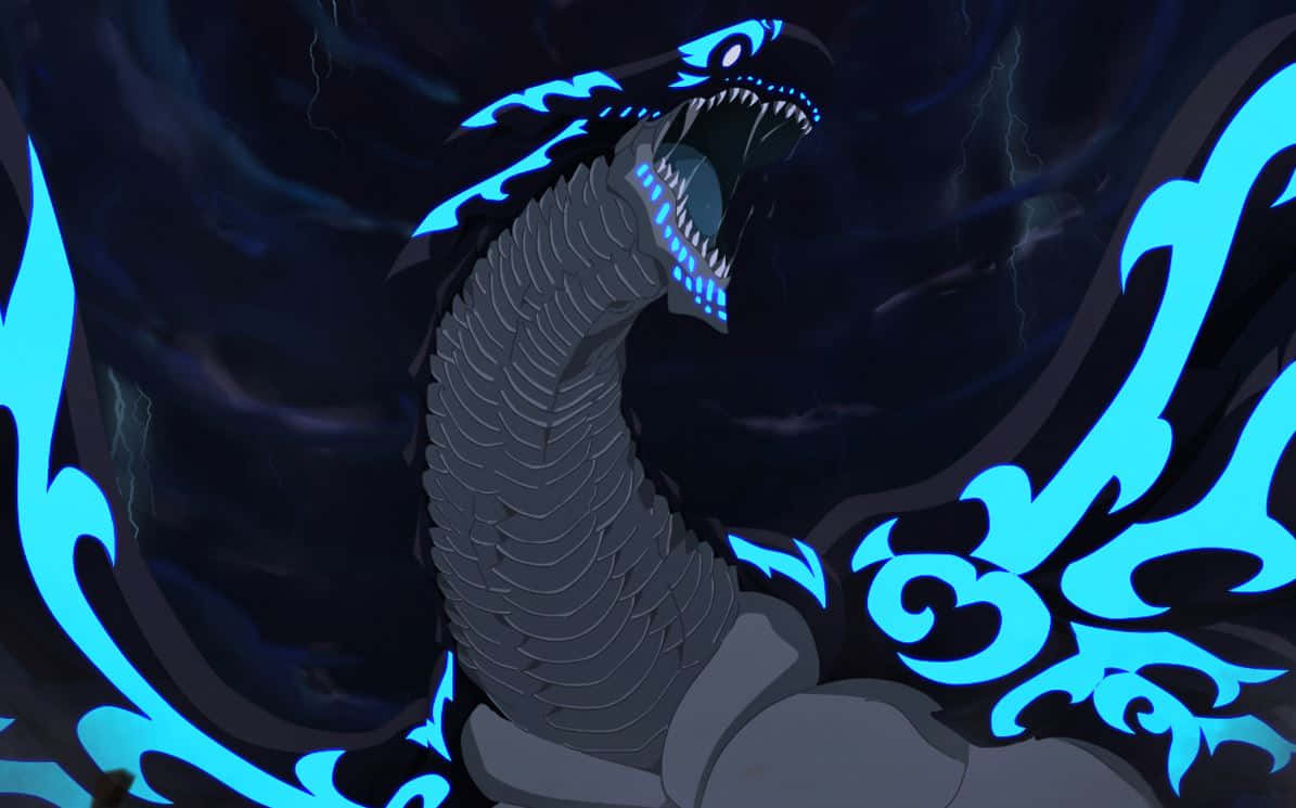 Acnologia, the Dragon of Magic, Roaring in a Dark Forest Wallpaper