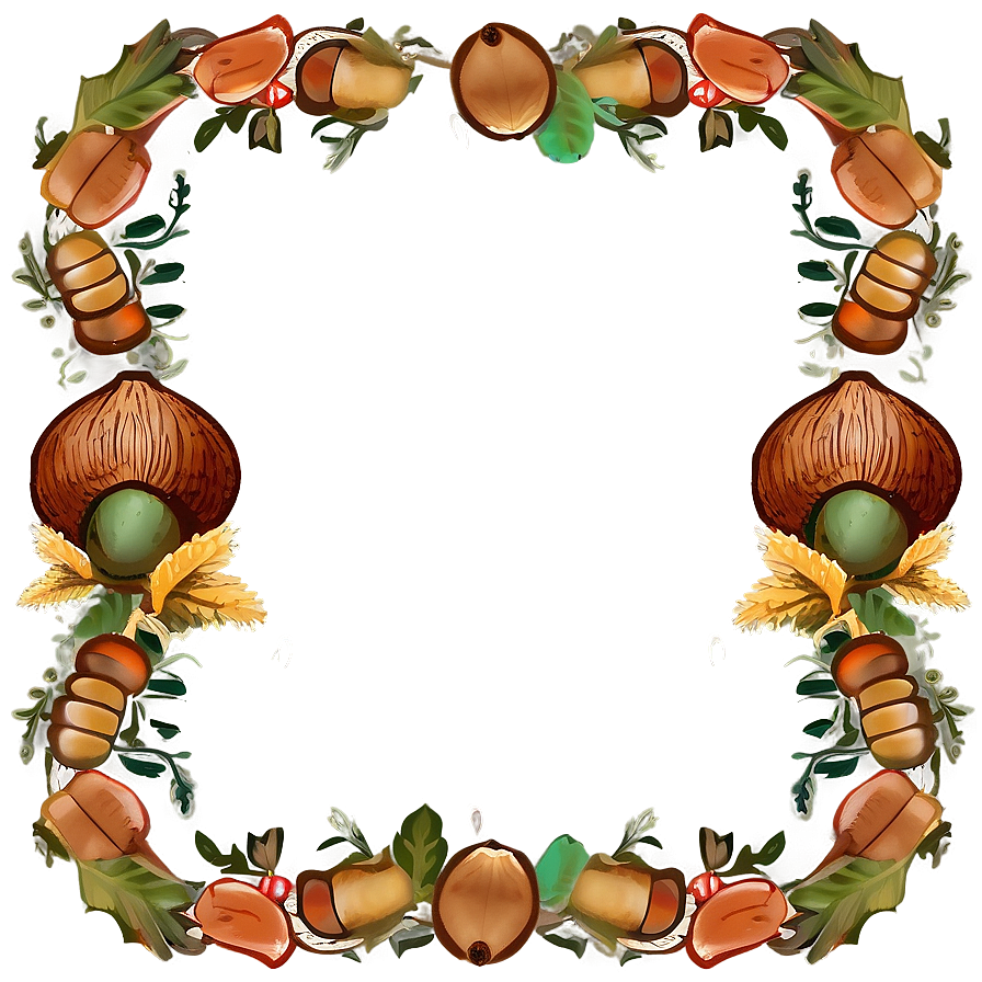 Acorn And Oak Thanksgiving Border Png 33 PNG