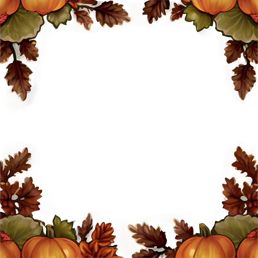 Acorn And Oak Thanksgiving Border Png Qxj PNG