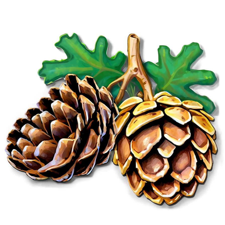 Acorn And Pinecone Png Mul2 PNG