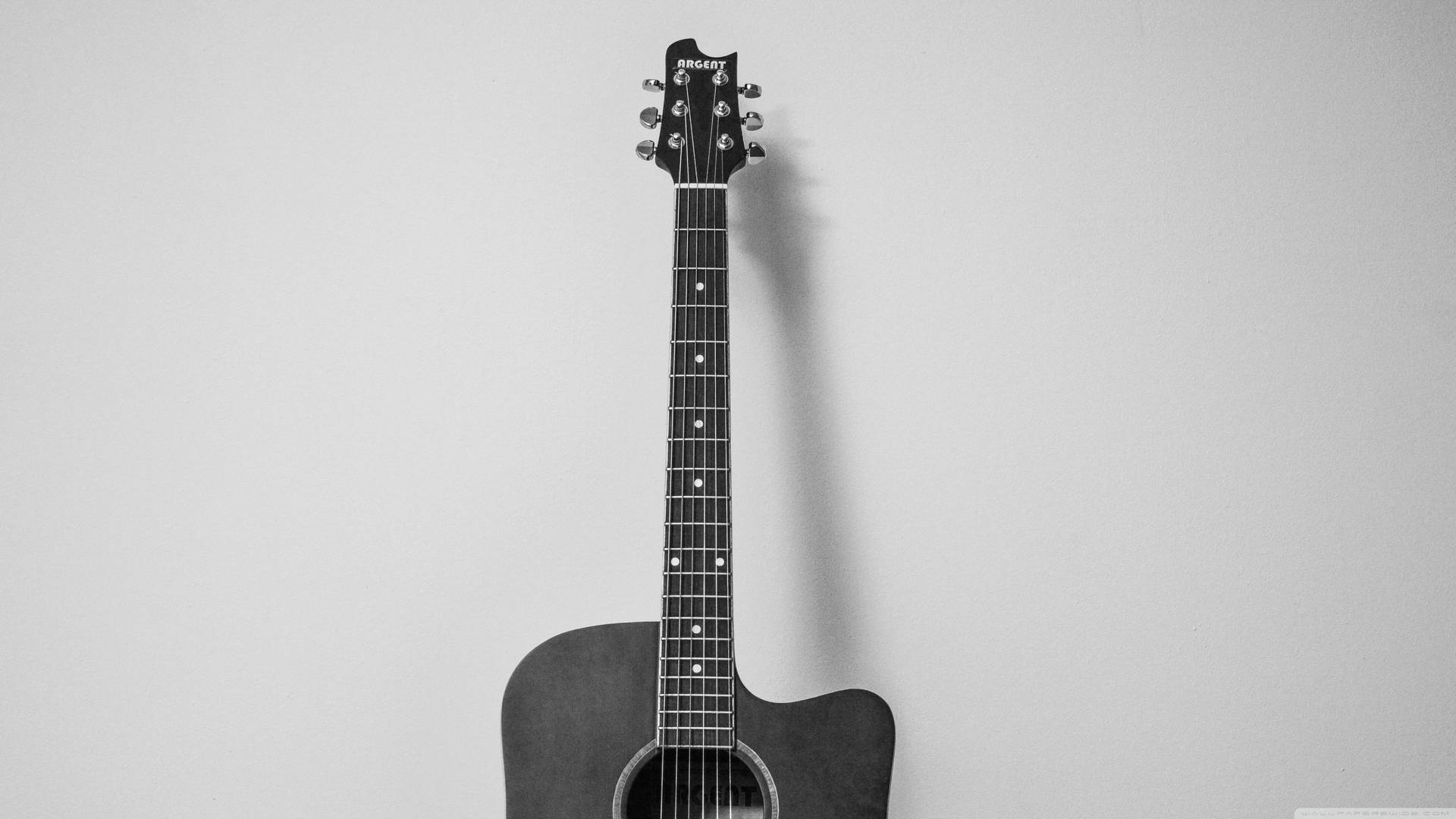 Acoustic Guitar Dark Gray Wallpaper