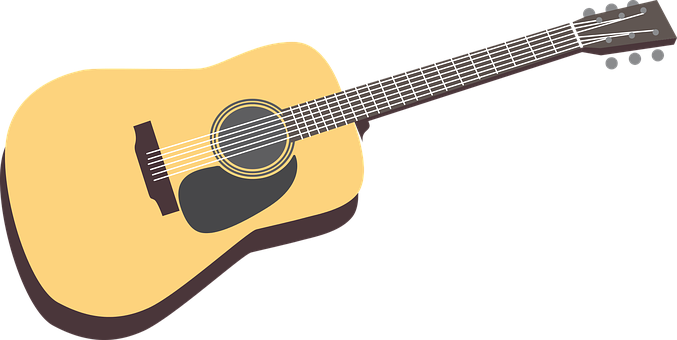 Acoustic Guitar Illustration PNG