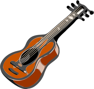 Acoustic Guitar Illustration PNG