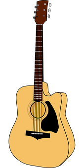 Acoustic Guitar Illustration PNG