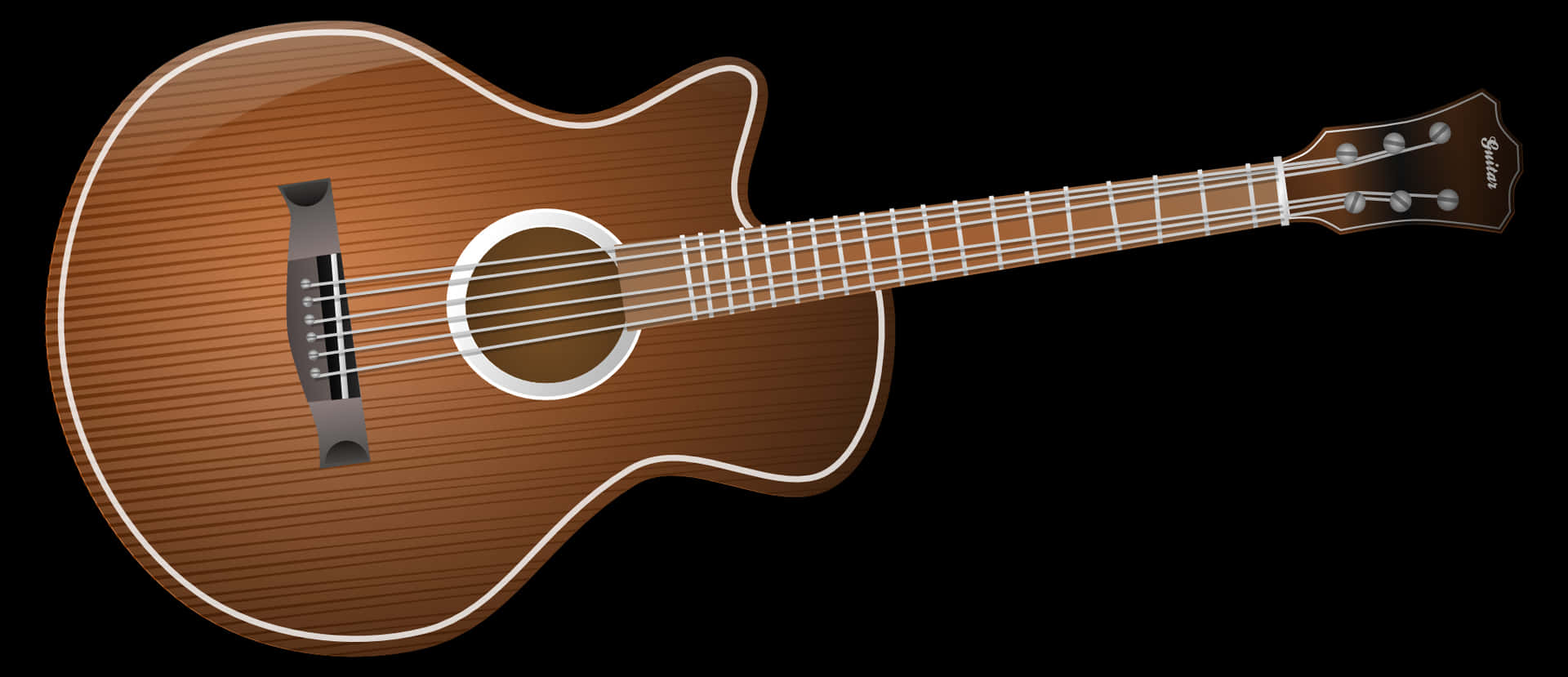 Acoustic Guitar Isolatedon Black PNG