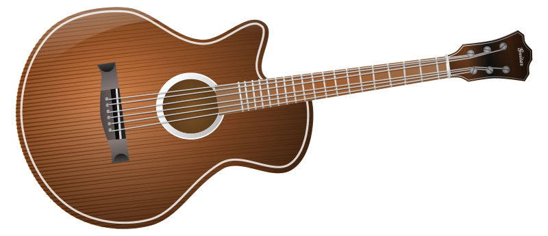 Acoustic Guitar Isolatedon Black PNG