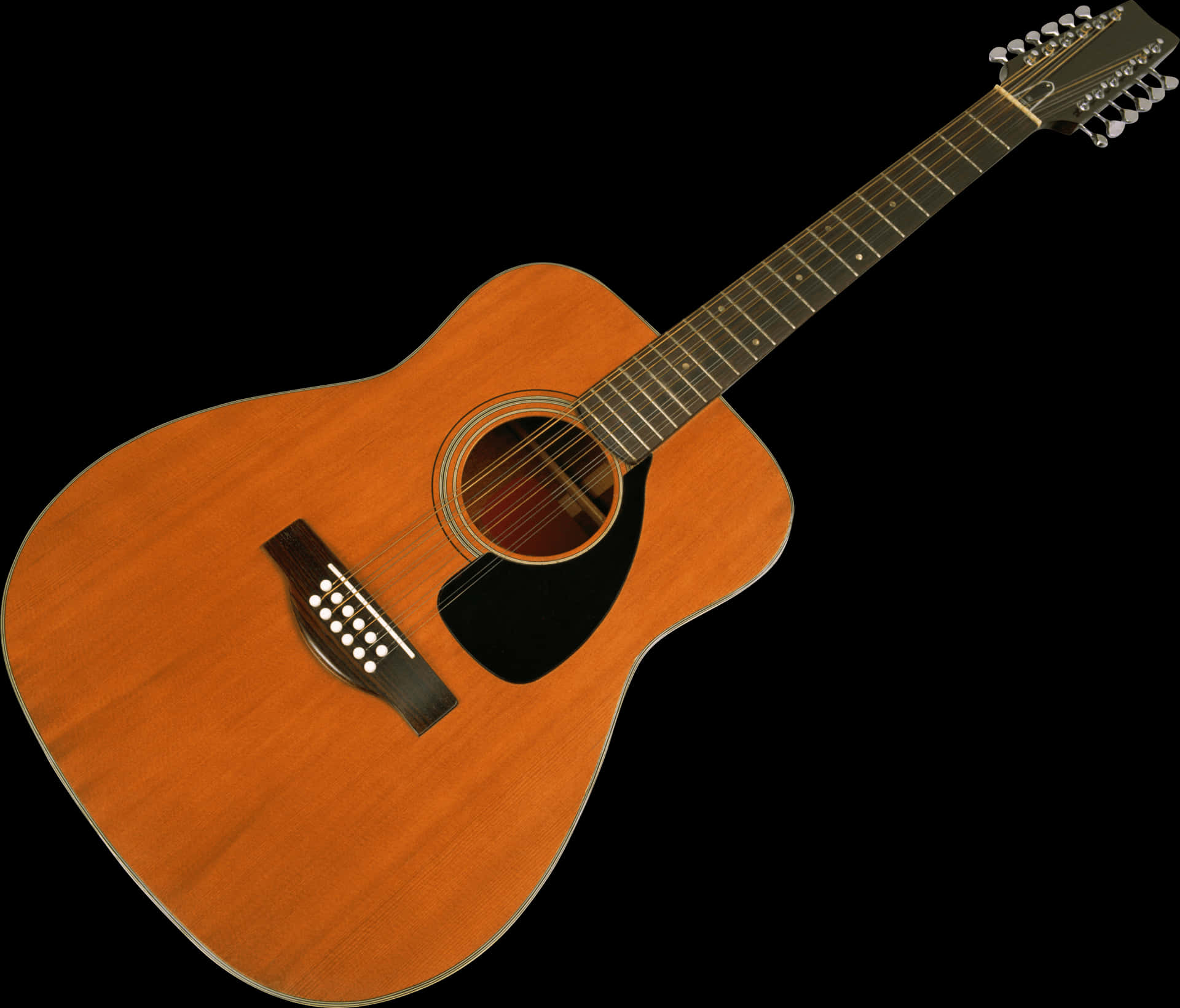 Acoustic Guitar Isolatedon Black PNG