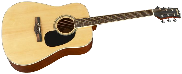 Acoustic Guitar Isolatedon Black PNG