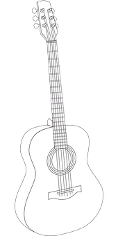 Acoustic Guitar Outline PNG