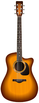 Acoustic Guitar Sunburst Finish PNG