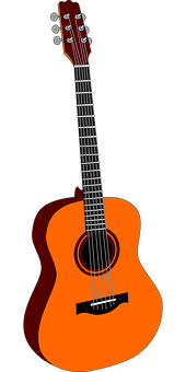 Acoustic Guitar Vector Illustration PNG