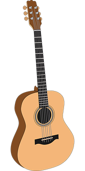 Acoustic Guitar Vector Illustration PNG