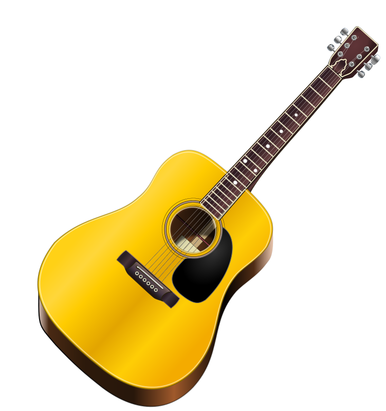 Acoustic Guitaron Black Background PNG
