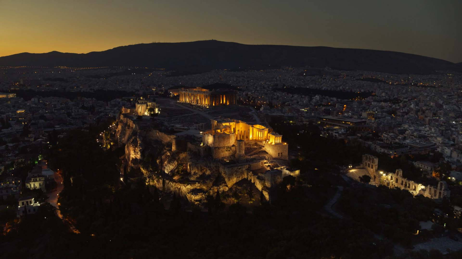 Ruinasde La Acrópolis En Atenas Fondo de pantalla