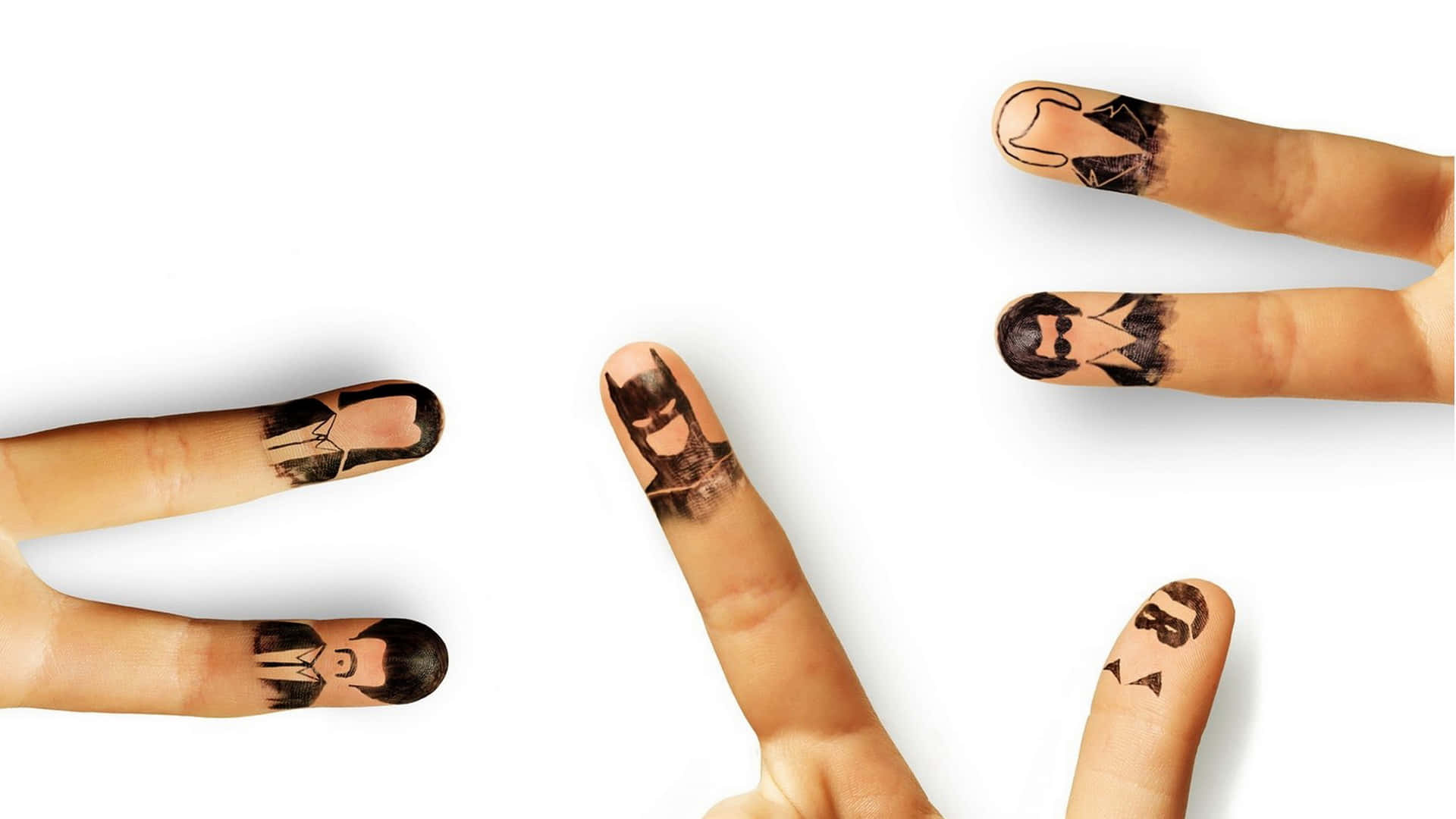 A Person's Finger With A Tattoo Of A Man And A Woman Wallpaper