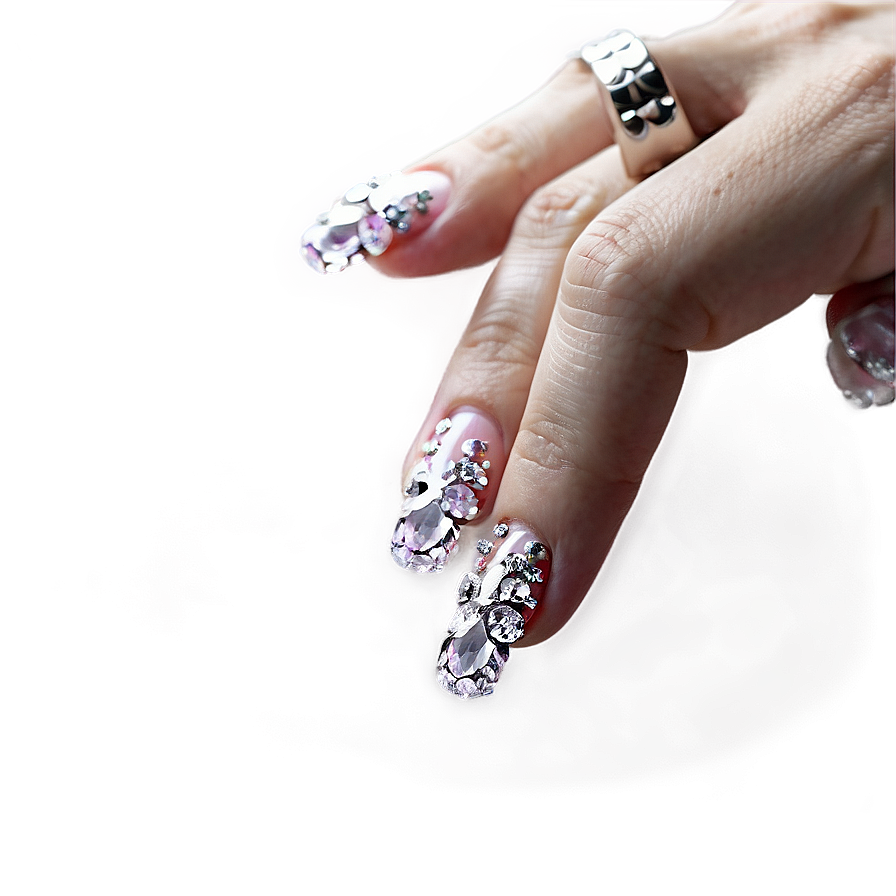 Acrylic Nails With Rhinestones Png 93 PNG