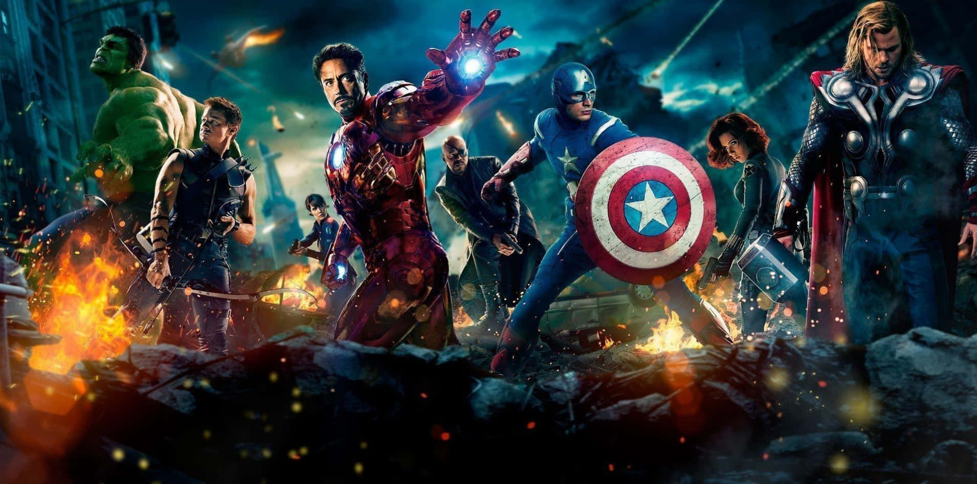 Action Marvel Avengers In New York Wallpaper