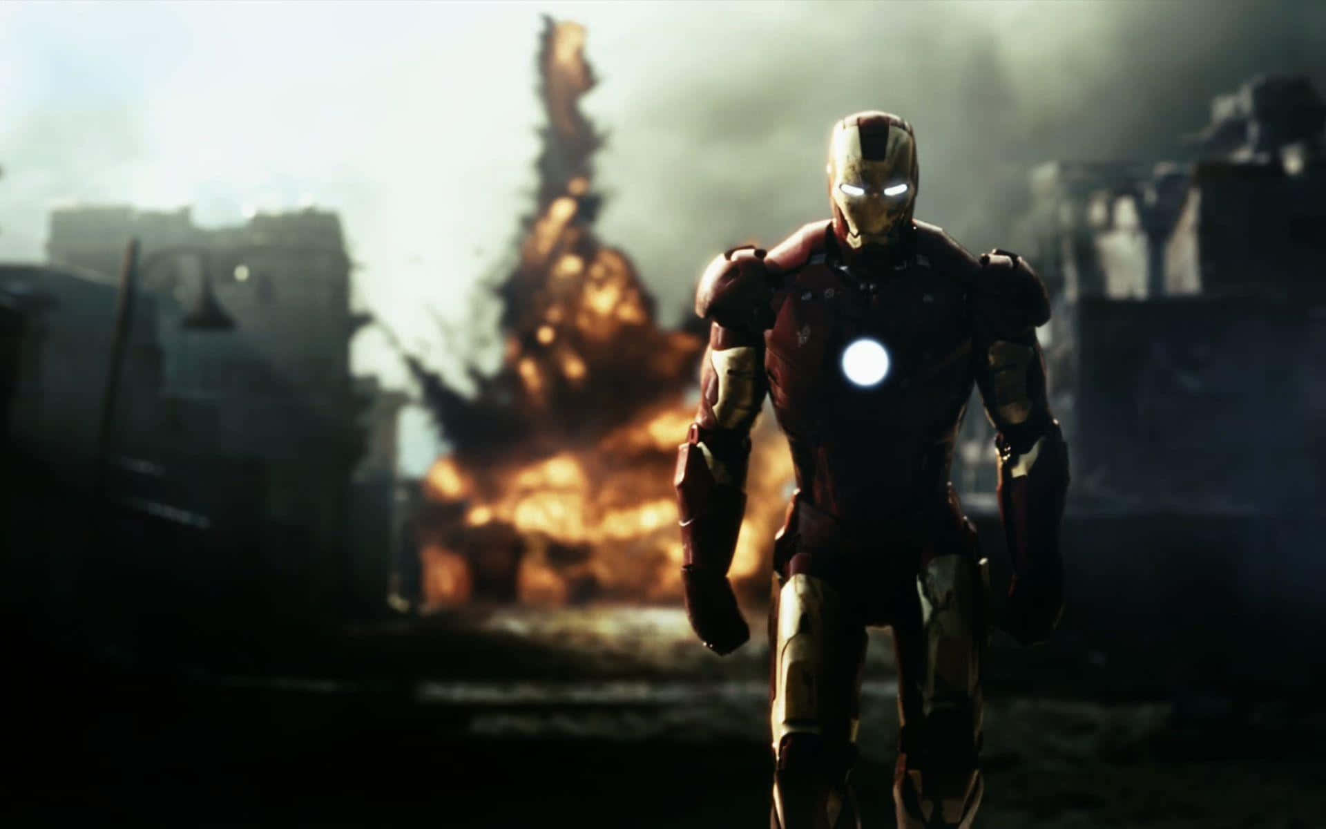 Action Iron Man Explosion Wallpaper