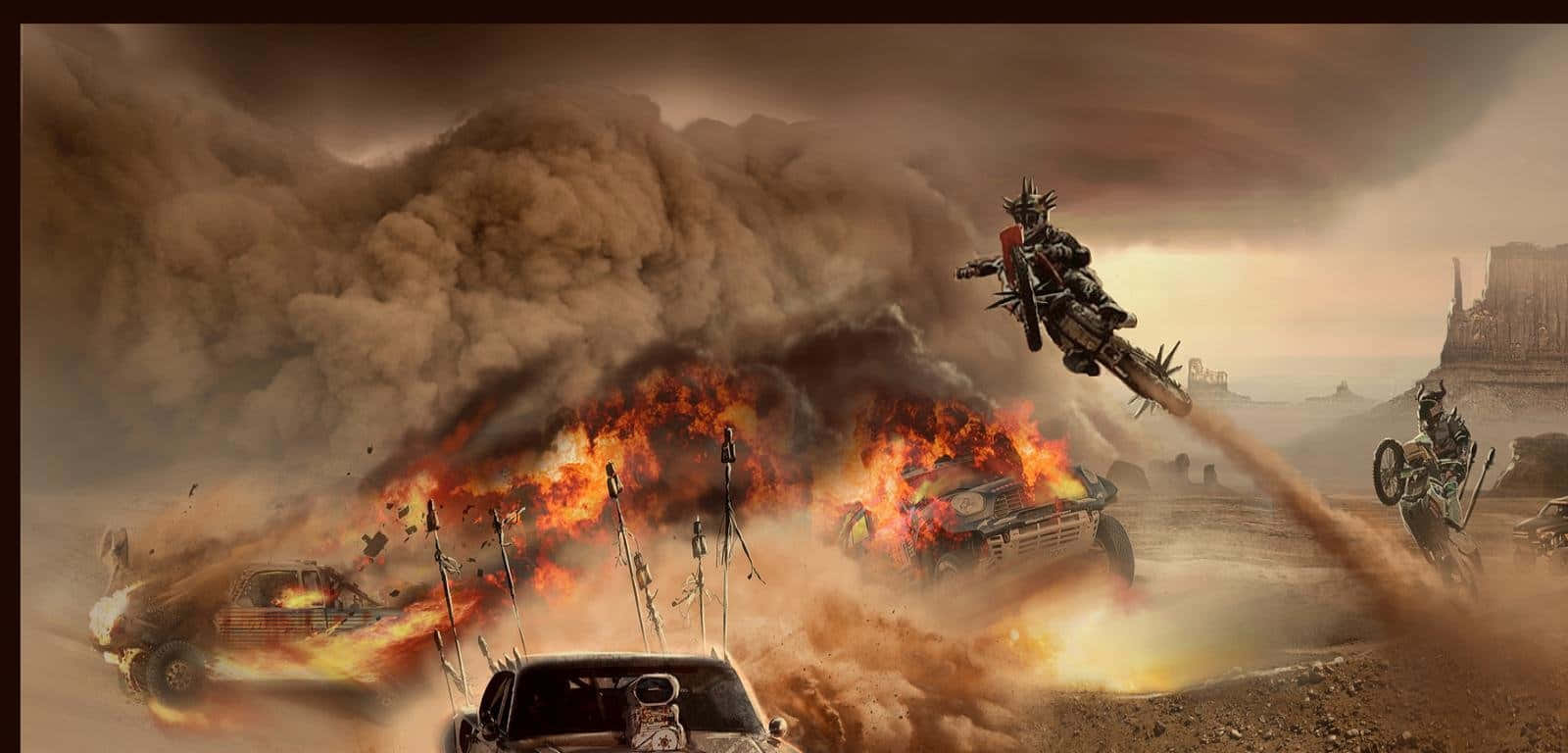 Action-packed Face-off In Mad Max: Fury Road Wallpaper