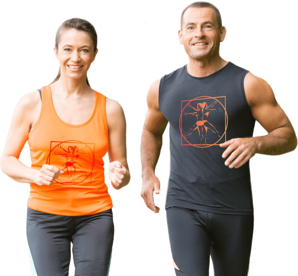 Active Couple Jogging Together PNG