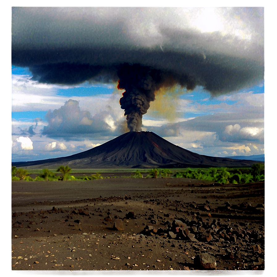 Active Volcano Landscape Png 05232024 PNG