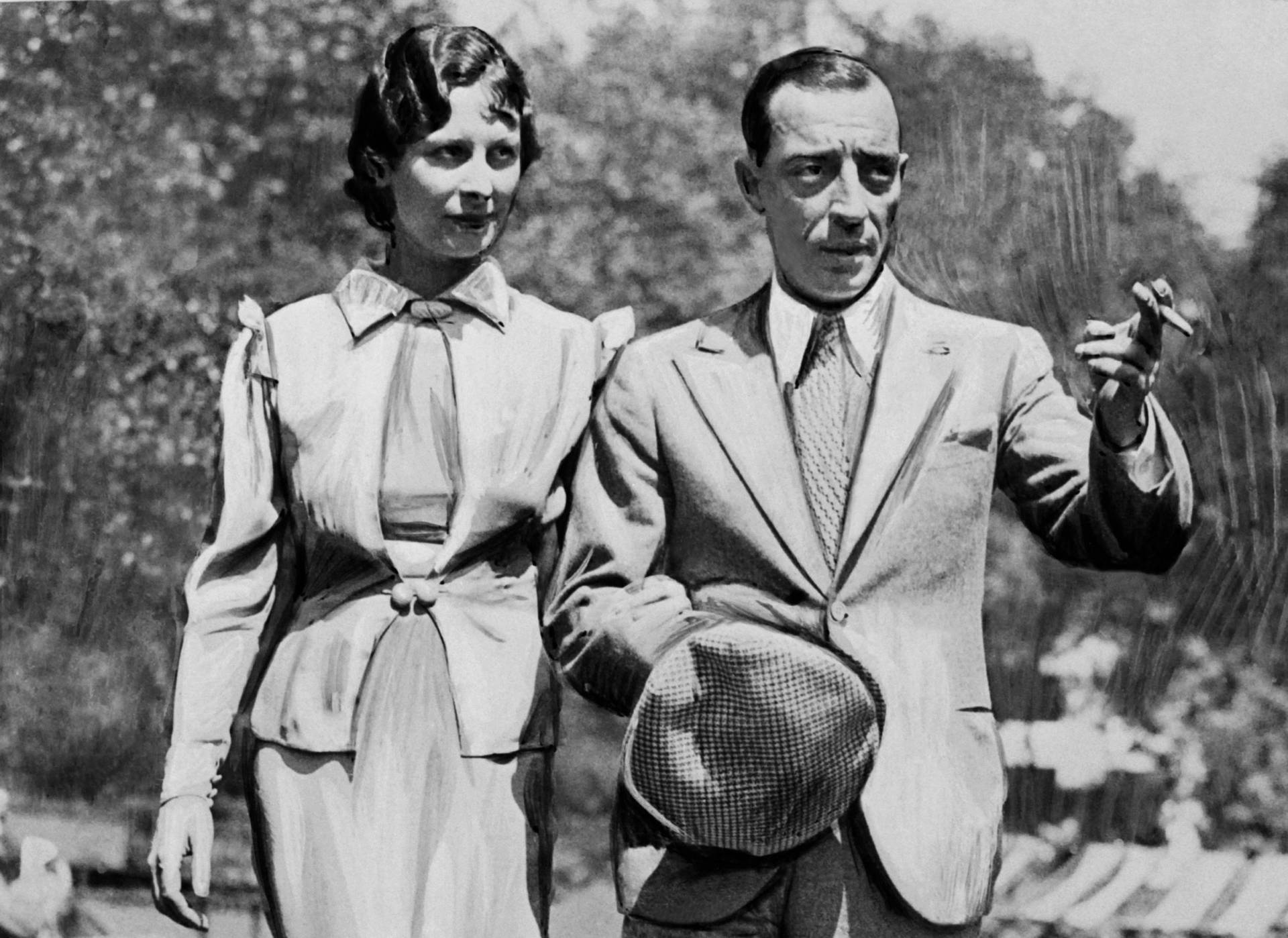 Buster Keaton with his wife Mae Scriven Wallpaper